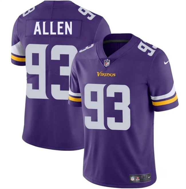 Men's Purple Minnesota Vikings #93 Jonathan Allen 2025 Vapor Untouchable Limited Stitched Jersey